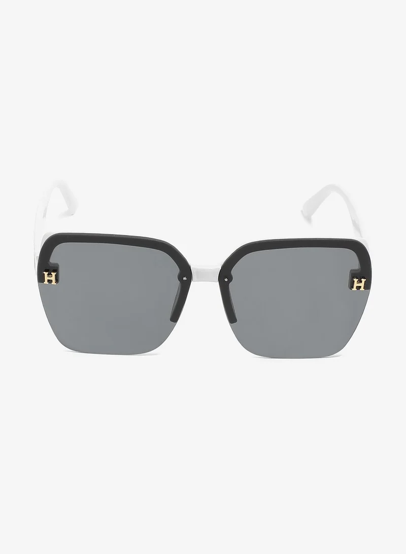 Haute Sauce  Women Tinted Lens Black & White Frame Oversized Sunglass for Women | Best Price UAE