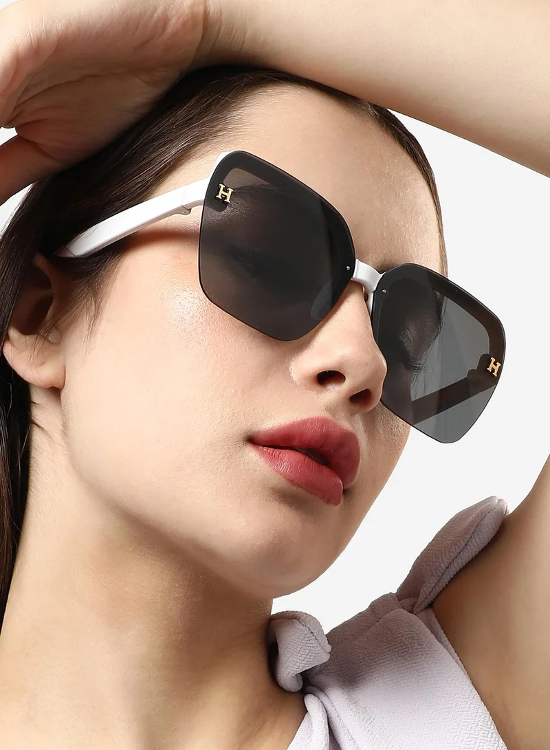 Haute Sauce  Women Tinted Lens Black & White Frame Oversized Sunglass for Women | Best Price UAE