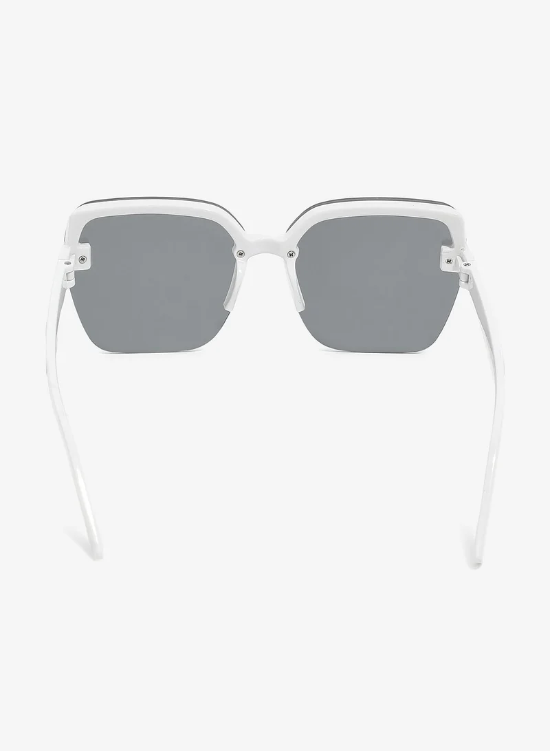 Haute Sauce  Women Tinted Lens Black & White Frame Oversized Sunglass for Women | Best Price UAE