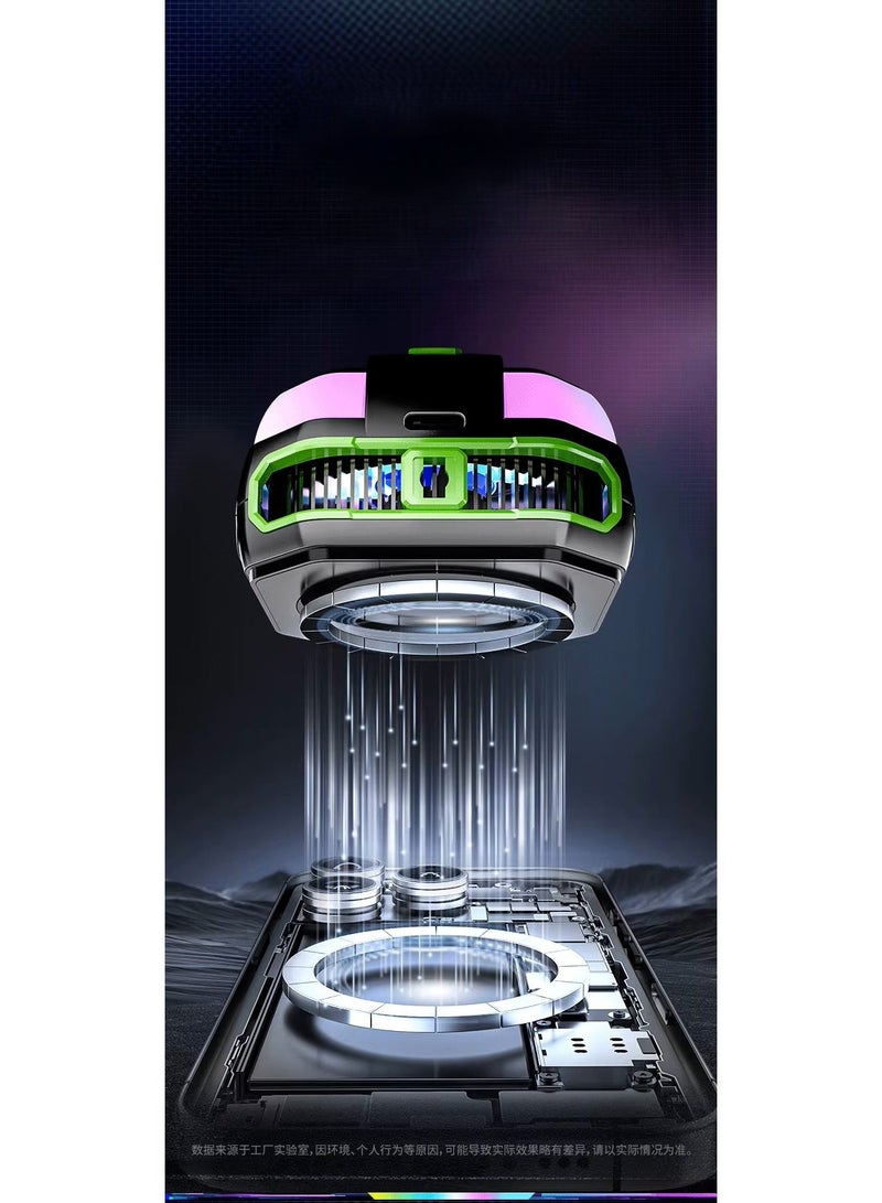 Phone Cooler Cryo Fan JS86 – Semiconductor Mobile Cooling Fan with Magnetic Clip, RGB Temperature Display, Type-C Power for Gaming & Live Streaming - Image 5