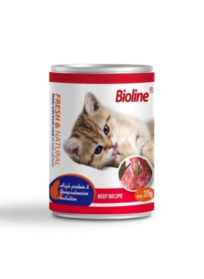 Wet Canned Cat Food with Beef Flavor | 375g for a Delicious & Fulfilling Meal