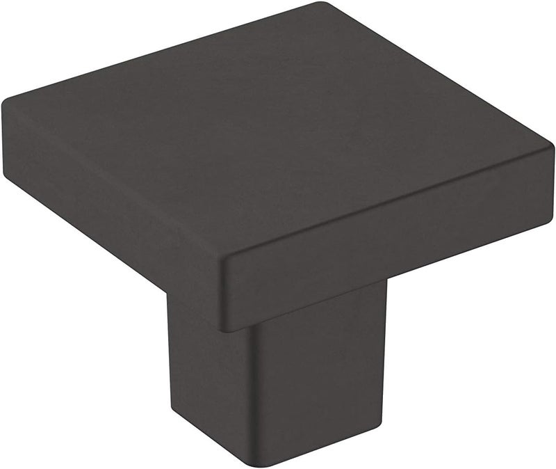 Amerock | Cabinet Knob | Matte Black | 1-3/16 inch (30 mm) Length | Monument | 1 Pack | Drawer Knob | Cabinet Hardware - Image 1