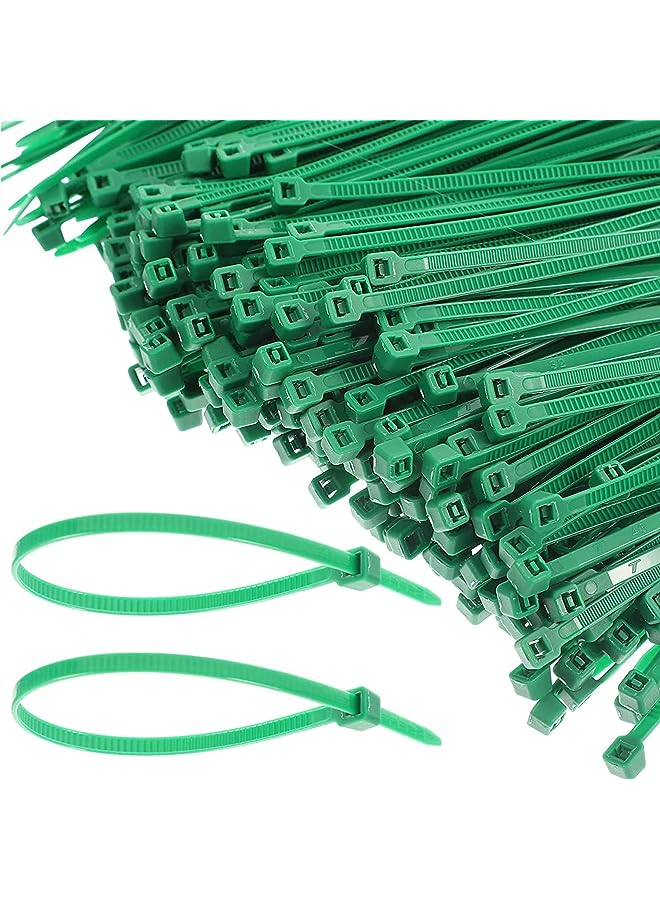 PROMASS رباطات سلكية خضراء رباط سلكي أخضر 500 قطعة نايلون قفل ذاتي رباطات سلكية لف للداخل والخارج للنباتات الخضراء - Image 1