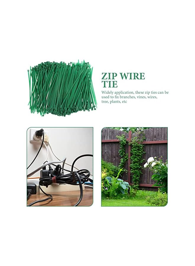 PROMASS رباطات سلكية خضراء رباط سلكي أخضر 500 قطعة نايلون قفل ذاتي رباطات سلكية لف للداخل والخارج للنباتات الخضراء - Image 5
