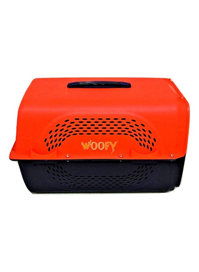 حامل سفر للحيوانات الأليفة للكلاب والقطط والأرانب وسلة بمقبض بلاستيكي وباب مفصلي قابل للطي وصندوق نقل قابل للطي بحجم 19.5 × 13 × 12.5 بوصة للقطط والجراء (اللون حسب التنوع) - Image 5