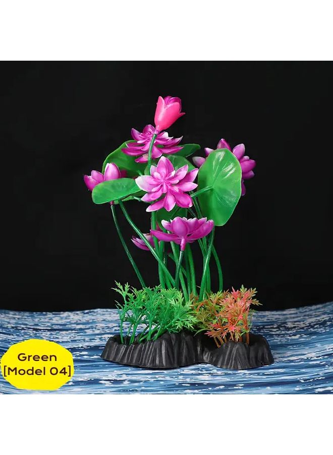 Green Artificial Aquatic Plants Fish Tank Decor Lifelike Fade Resistant Pet Safe - Image 1