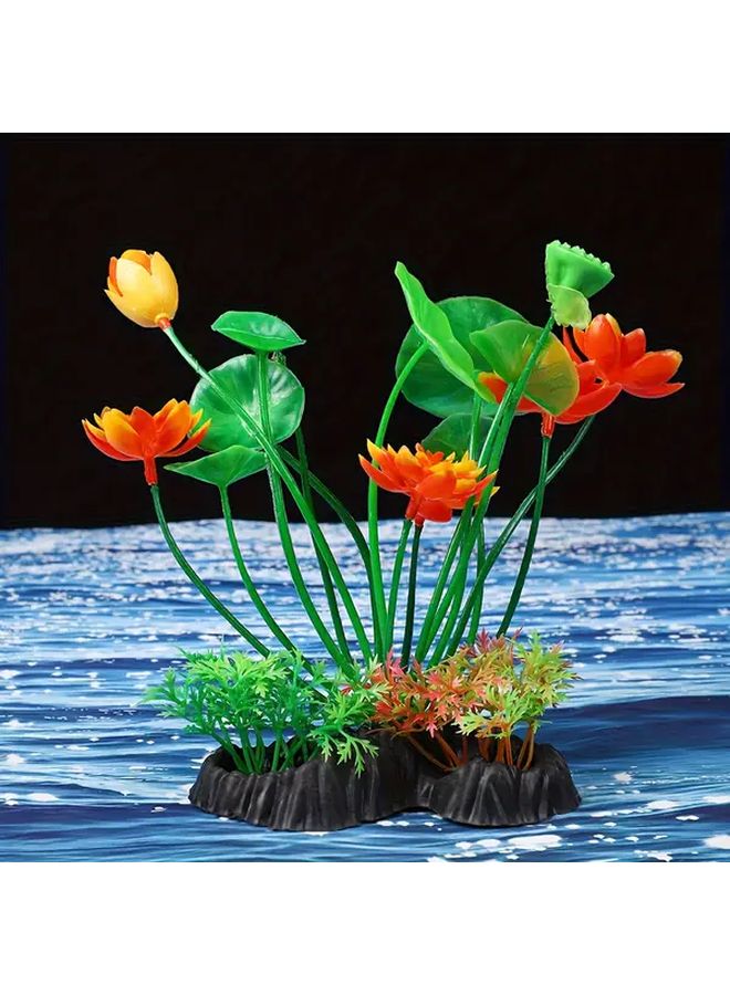 Green Artificial Aquatic Plants Fish Tank Decor Lifelike Fade Resistant Pet Safe - Image 4