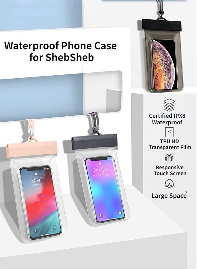 Waterproof Phone Case,waterproof Phone Pouch For Iphone 14 13 12 11 Pro Max Xs Plus Galaxy S22 S21 Ultra ,ipx8 Waterproof Cellphone Dry Bag For Vacation Travel Up To 7.2 Black -2 pack - Image 2