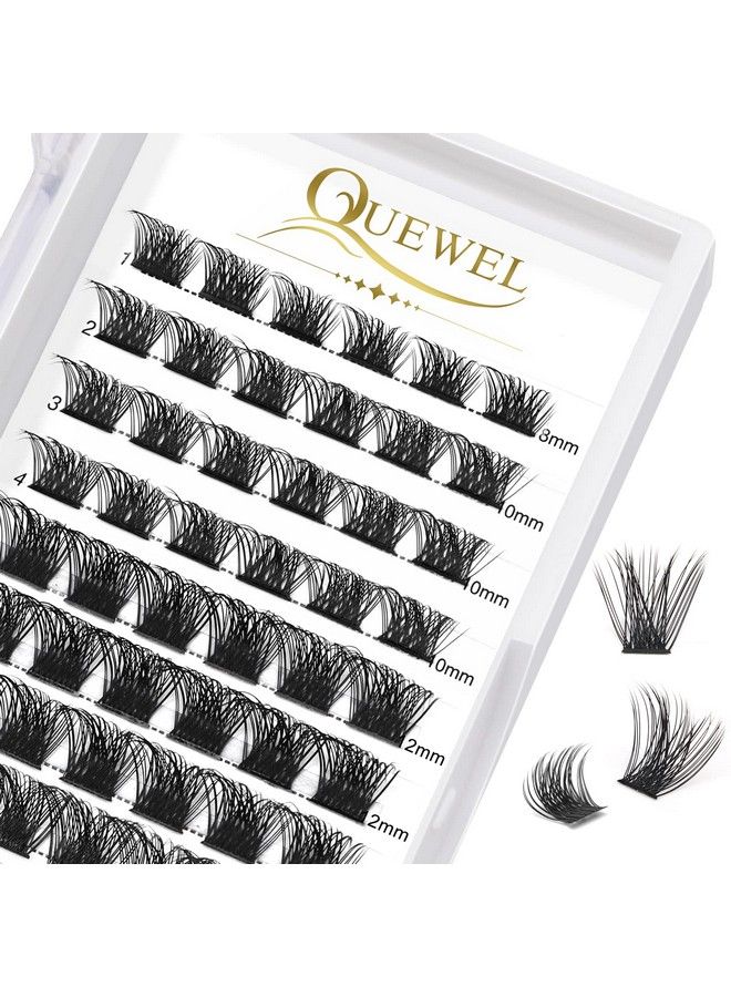 QUEWEL Cluster Lashes 72 Pcs Wide Stem Individual Lashes C/D Curl 816mm Length DIY Eyelash Extension False Eyelashes Natural&Mega Styles Soft for Personal Makeup Use at Home (MegaDMIX816) - Image 2