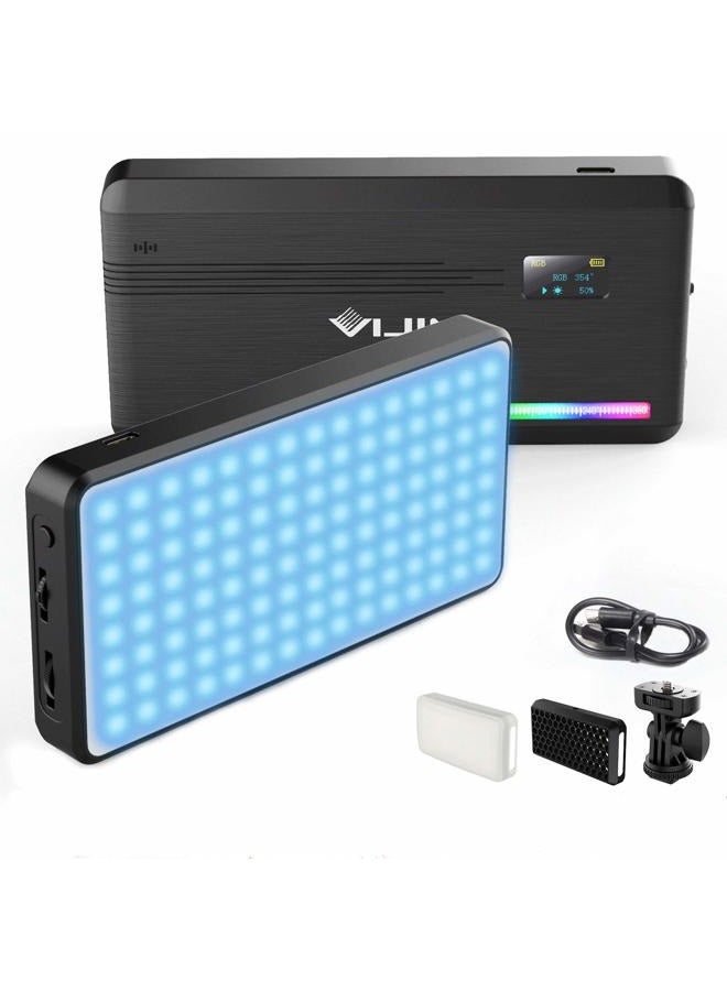 VIJIM VL196 RGB LED Video Light with Adjustable Stand, 20 Lighting Effect Modes with Softbox and Honeycomb Frame - Image 1