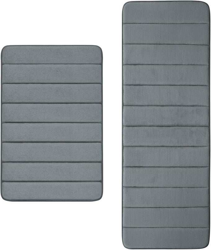 LUXURY SPA COMFORT BATH MAT, NON-SLIP BATHROOM RUG SET, STYLISH DOOR MAT | WASHABLE & QUICK DRY, ULTRA SOFT & WATER ABSORBENT (20" X 32" + 16" X 47")