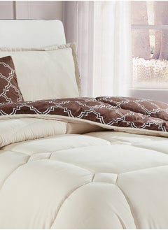 Moon Bed In A Bag Medium Filling King Size Comforter Set, 10 Pcs Floral Bedding Set Size 220 X 240 Cm with Comforter, Quilted Bed Skirt, Pillowcases, Cushion & Bedroom Slipper, Multicolor  - Image 4