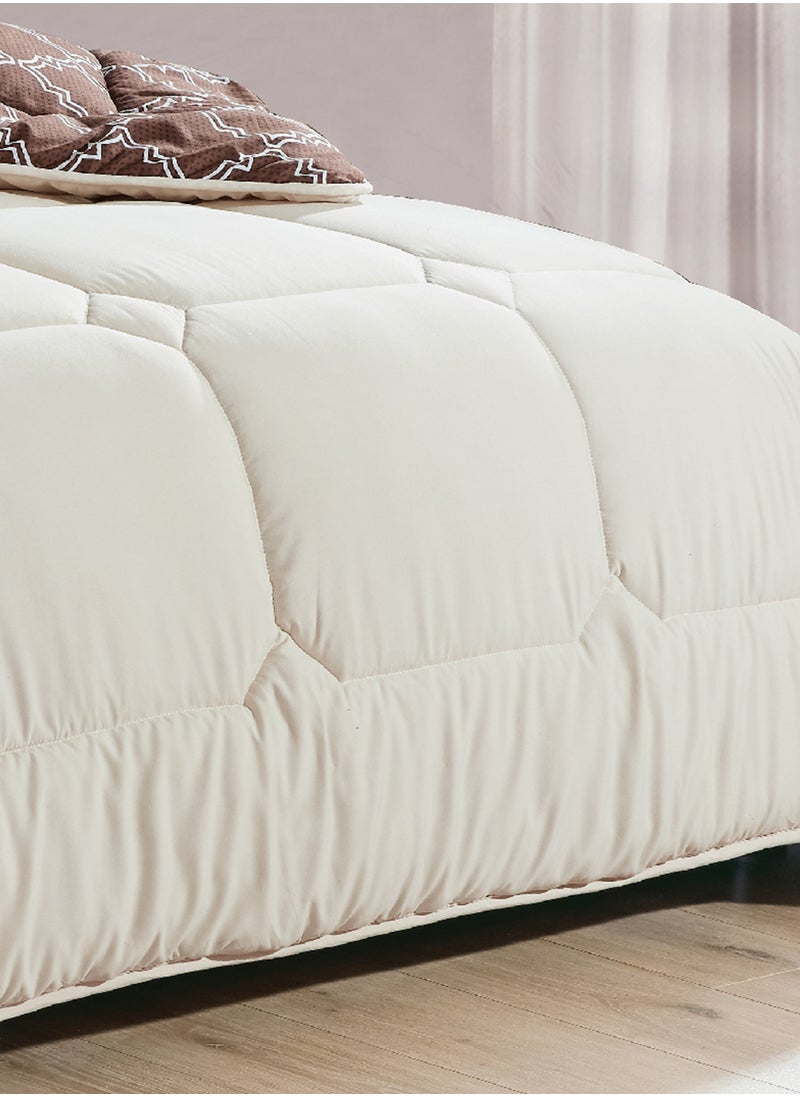 Moon Bed In A Bag Medium Filling King Size Comforter Set, 10 Pcs Floral Bedding Set Size 220 X 240 Cm with Comforter, Quilted Bed Skirt, Pillowcases, Cushion & Bedroom Slipper, Multicolor  - Image 5