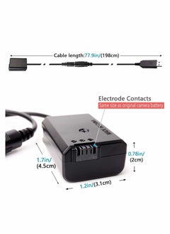 Y&D DC Coupler Replacement for NP-FW50 Dummy Battery Power Adapter with USB Cable A7 A7R A7S A7SII A6500 A6300 A6100 A6000 NEX5 DSC-RX10 II III IV  - Image 5