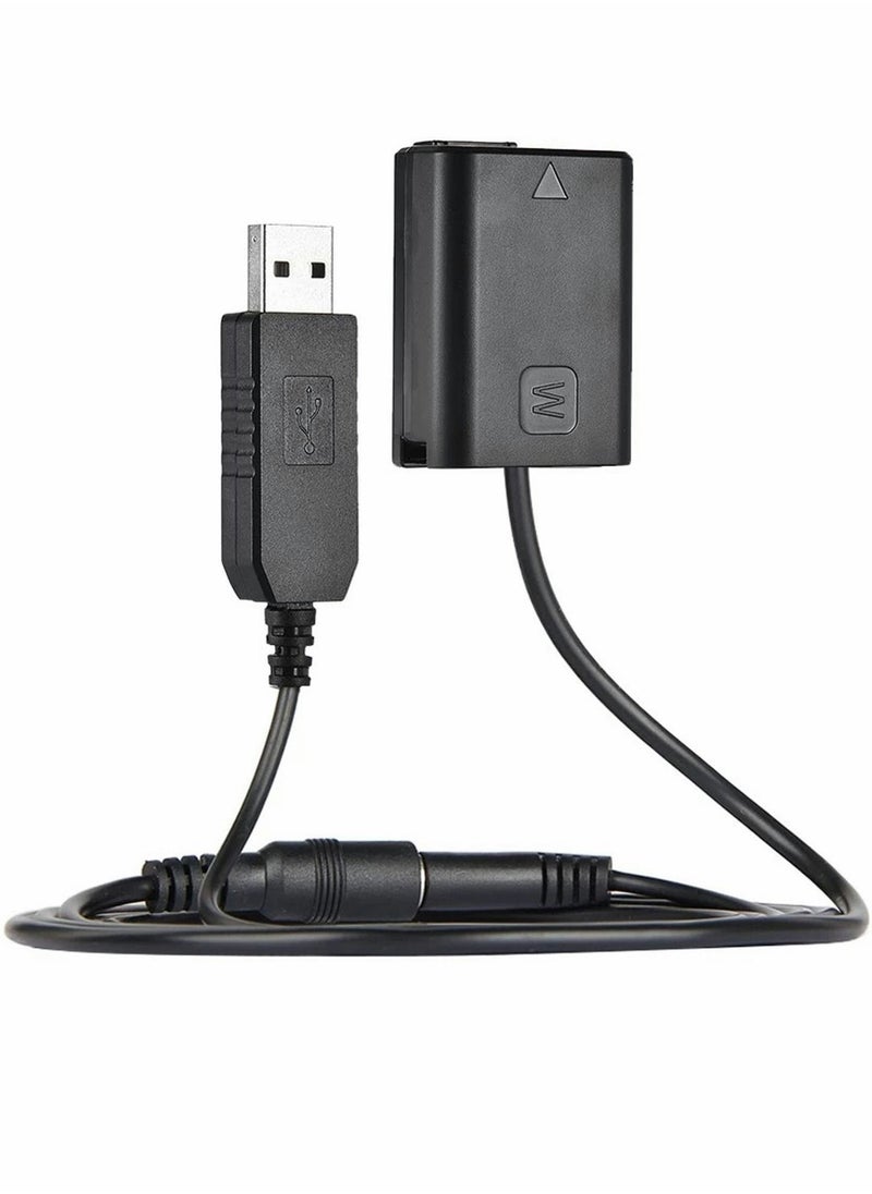 Y&D - DC Coupler Replacement for NP-FW50 Dummy Battery Power Adapter with USB Cable A7 A7R A7S A7SII A6500 A6300 A6100 A6000 NEX5 DSC-RX10 II III IV - Image 1