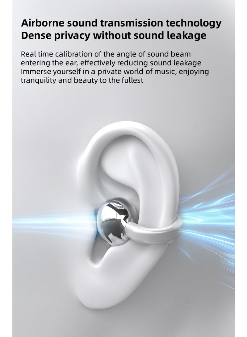 True Wireless Bluetooth 5.4 Black Open Ear-clip Earbuds Earphones with Charging Case, Compact LED Display  Bluetooth 5.4 OWS  Open Ear Clips Earbud Earphone with Charging Box, Bluetooth 5.4 Touch Control Power Display OWS 72h Playtime Ear-clip with Charging Case - Image 4