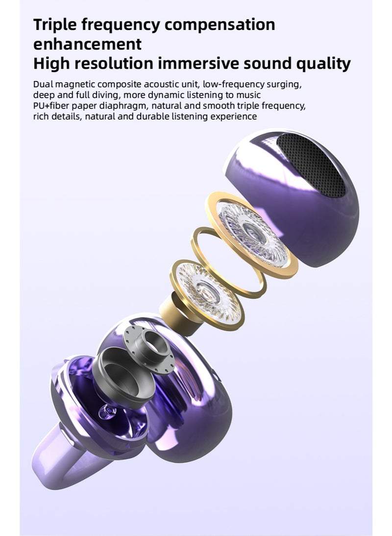 True Wireless Bluetooth 5.4 Black Open Ear-clip Earbuds Earphones with Charging Case, Compact LED Display  Bluetooth 5.4 OWS  Open Ear Clips Earbud Earphone with Charging Box, Bluetooth 5.4 Touch Control Power Display OWS 72h Playtime Ear-clip with Charging Case - Image 5