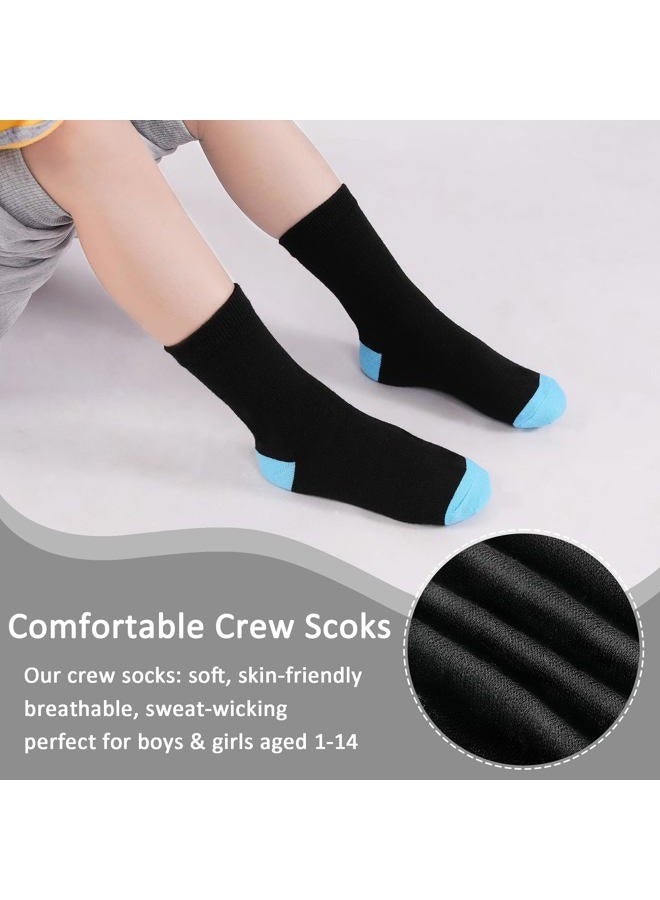 ZERULETS Kids Socks, 15 Pairs Toddler Sock Crew Mid Calf Cut Casual Dress Soft Socks for Boys Girls 1-13 Years, Multicolored a, 4-7 Years - Image 5