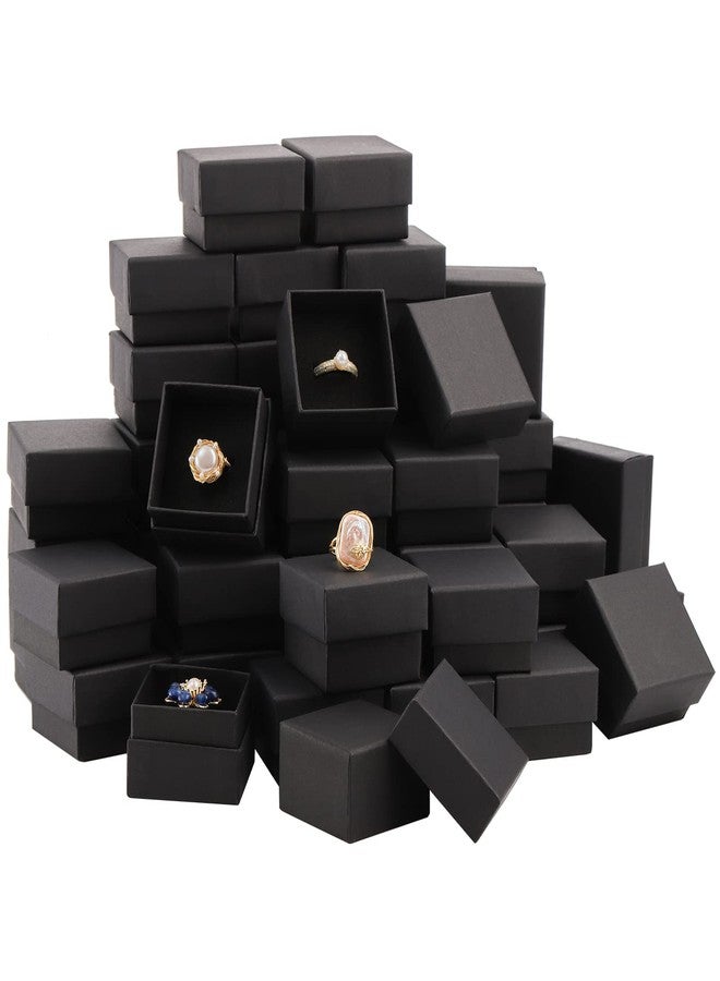 Fasmov 48 Pack Jewelry Ring Gift Box with Foam Insert, Ring Earring Kraft Box for Jewelry Set, Black - Image 1