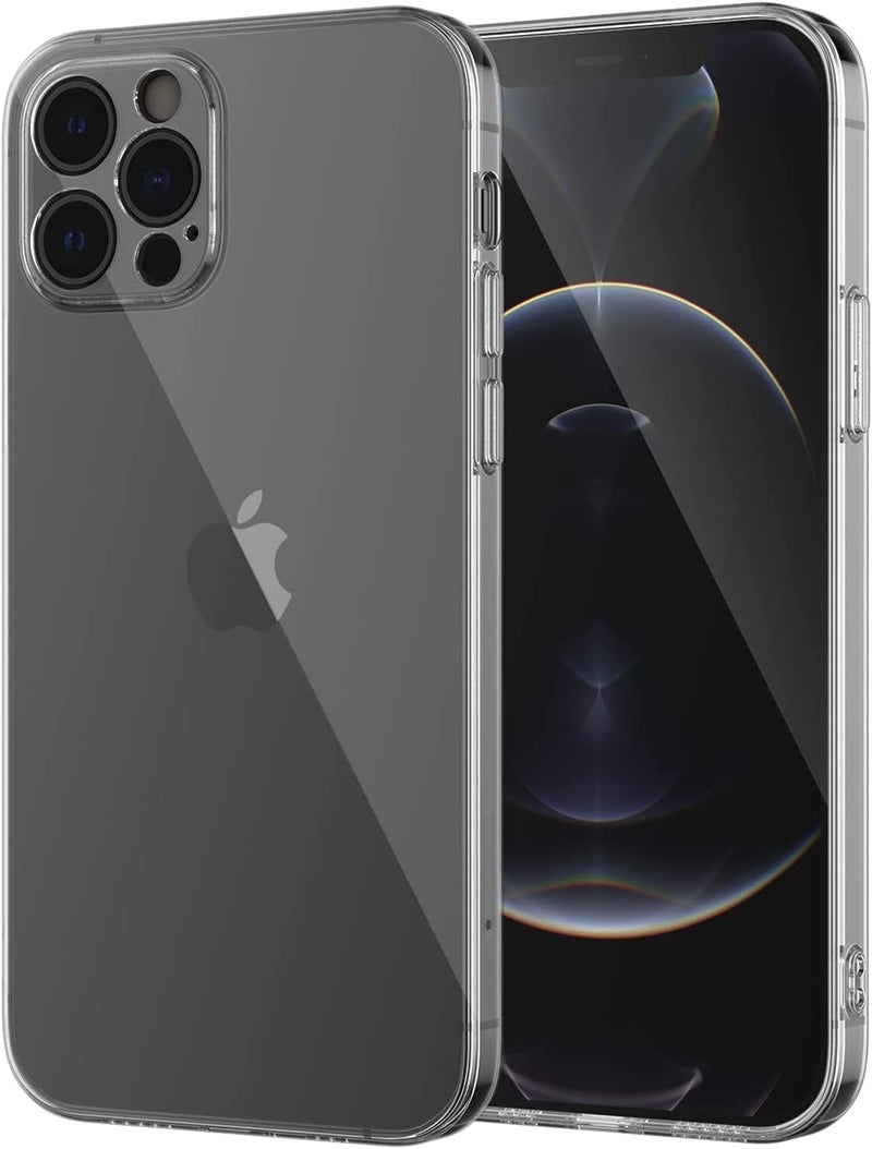 Nishtech for iPhone 12 Pro Premium Hybrid Transparent Soft Slim Dust Proof Back Case Cover with Camera Protection - Image 1