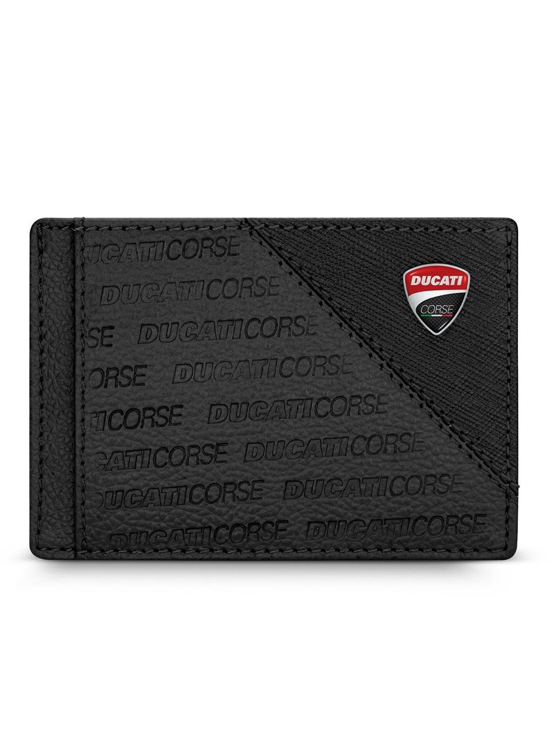 Ducati Corse Ducati Corse DTLGD2200301 Elegante Genuine Leather Card Case, Black, M, Casual  - Image 1