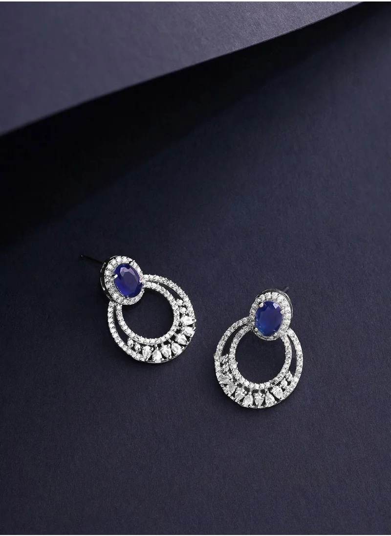 Priyaasi American Diamond Studded Drop Earrings