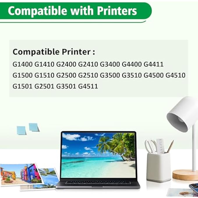 GI590 GI490 INK COMPATIBLE WITH CANON GI-590 GI-490 INK MISSING BOTTLES FOR PIXMA G1400 G1410 G2400 G2410 G3400 G4400 G4411 G1500 G1510 G2500 G2500 G2500 G2510 G3500 G3510 G4500 G1501 (3 PACK - Image 3