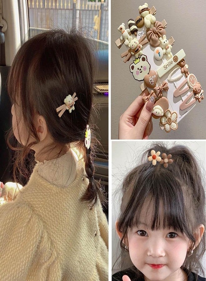 RHOSYN HAIR ACCESSORIES Baby Clips for Girls Hair Accessories Combo Set of Brown Color 14 Pieces Baby Girl's Hair Clips Cute Ponytail Holder Claw Clip Bow Clips For Teens Toddlers - Image 4