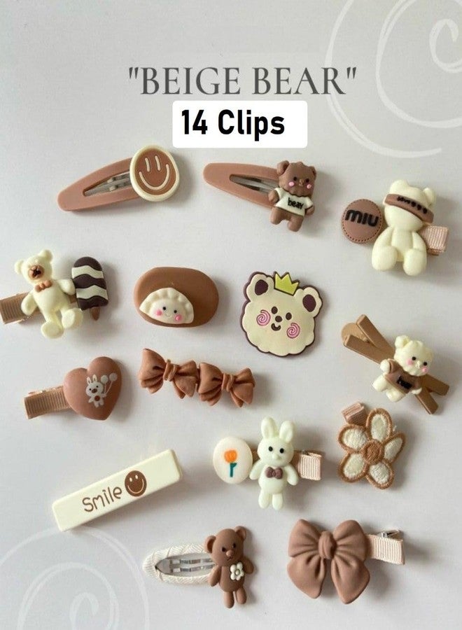 RHOSYN HAIR ACCESSORIES Baby Clips for Girls Hair Accessories Combo Set of Brown Color 14 Pieces Baby Girl's Hair Clips Cute Ponytail Holder Claw Clip Bow Clips For Teens Toddlers - Image 5