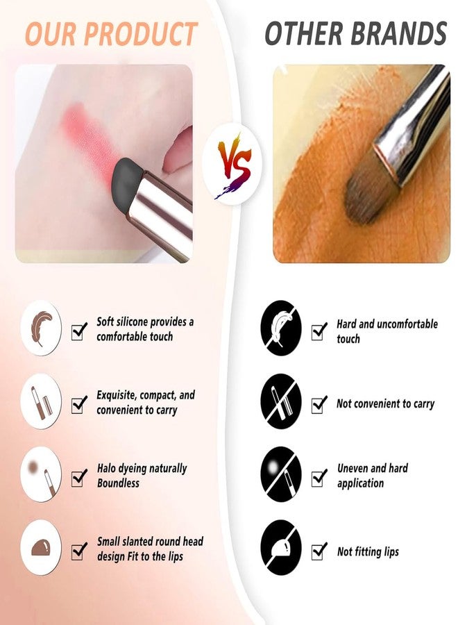 MAYCREATE® Lipstick Silicone Brush Lip Balm Applicator with Blending Brush, 2 in 1 Multi-Use Makeup Tool for Lipstick Lip Gloss Concealer Foundation - Image 5