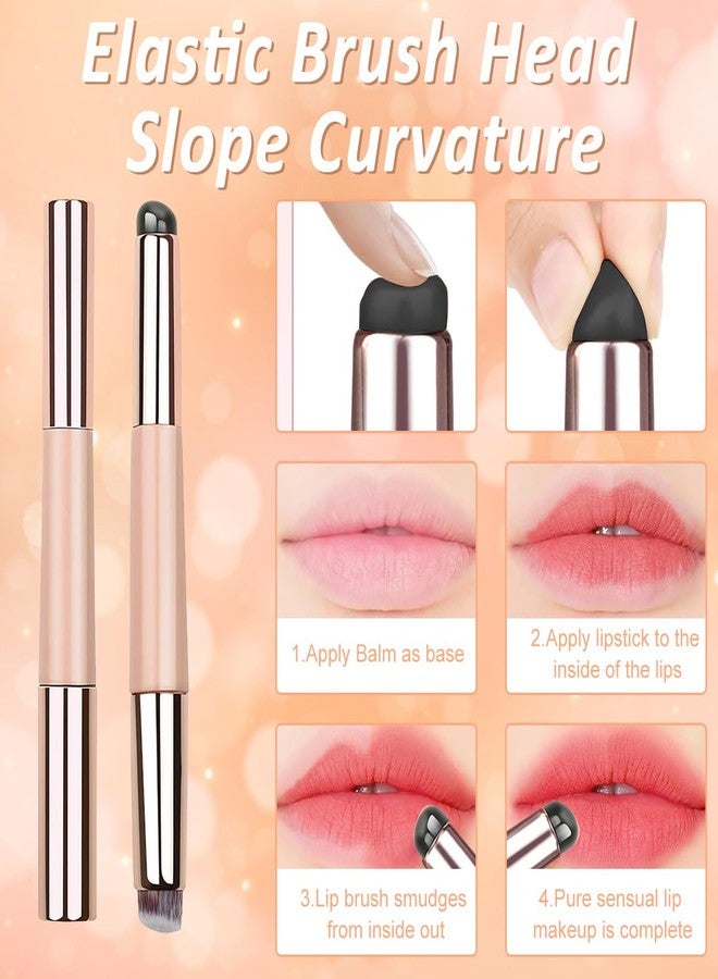 MAYCREATE® Lipstick Silicone Brush Lip Balm Applicator with Blending Brush, 2 in 1 Multi-Use Makeup Tool for Lipstick Lip Gloss Concealer Foundation - Image 4