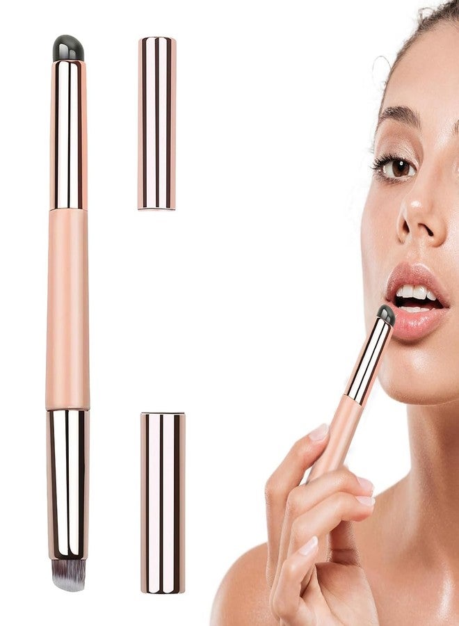 MAYCREATE® Lipstick Silicone Brush Lip Balm Applicator with Blending Brush, 2 in 1 Multi-Use Makeup Tool for Lipstick Lip Gloss Concealer Foundation - Image 1