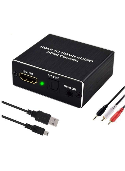 HDMI Audio Extractor, 4K HDMI to Optical 3.5mm AUX Audio Adapter Splitter Converter Supports HDCP 3D 1080P Dolby Digital DTS 5.1 PCM for PS4 Fire Stick Blu-Ray Player