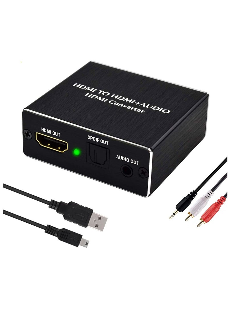 Generic - HDMI Audio Extractor, 4K HDMI to Optical 3.5mm AUX Audio Adapter Splitter Converter Supports HDCP 3D 1080P Dolby Digital DTS 5.1 PCM for PS4 Fire Stick Blu-Ray Player - Image 1