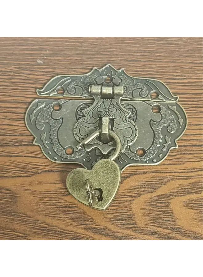 Vintage Zinc Alloy Mini Heart Shaped Lock With Key Love Model For Keys Valuables Gifts - Image 1