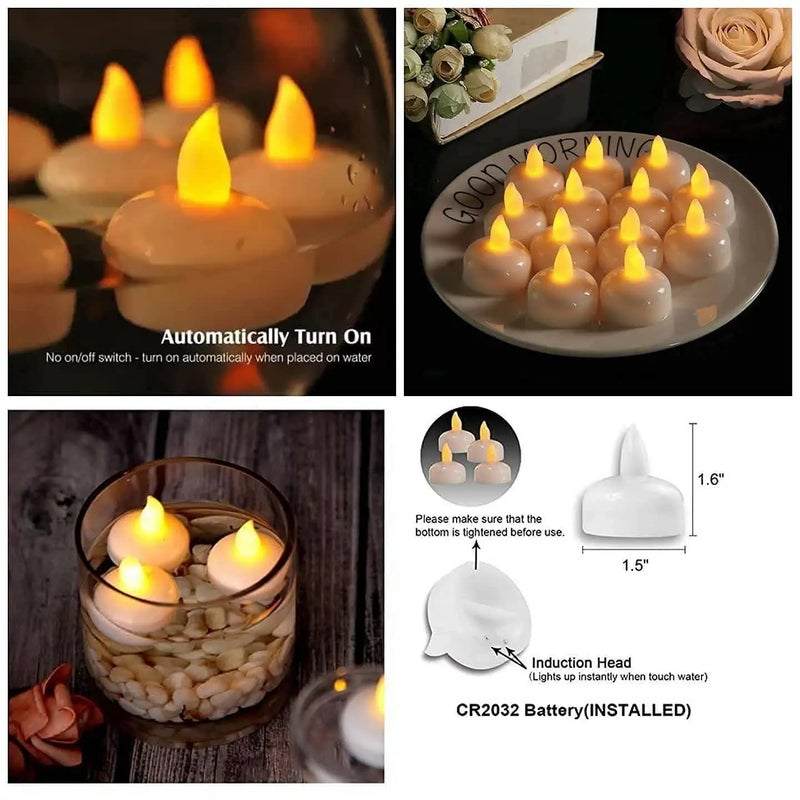FLUZOV New LED Light Diya with Water Sensor Set of 12 Floating Diyas No Electricity Needed Artificial Diya with led Light Best for Diwali Home Decoration Lightning Lamp Diya 12 - Image 4