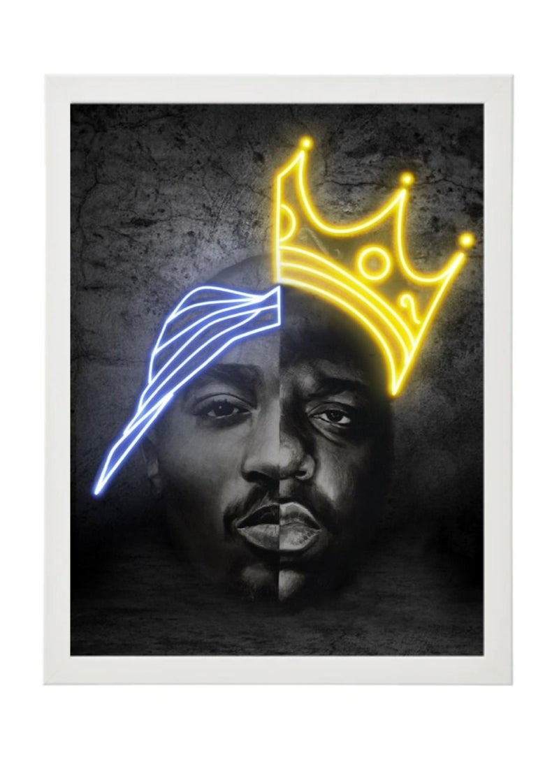Boomah Accessories Tupac & The Notorious B.I.G. Printed Neon Poster with Frame 30x40cm 