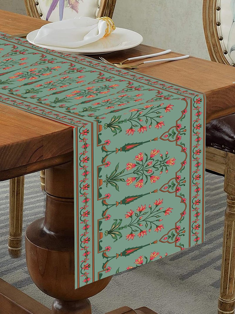 homewards Mughal Garden Oil Water Repellent Table Runner Size 325x180 cm