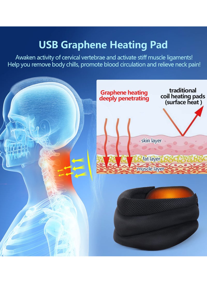 SOLARAE Heated Neck Brace with Graphene Heating Pad for Pressure Relief, Adjustable Soft Foam Cervical Collar for Men and Women (3.5" Depth) for Ultimate Comfort and Support. - Image 5