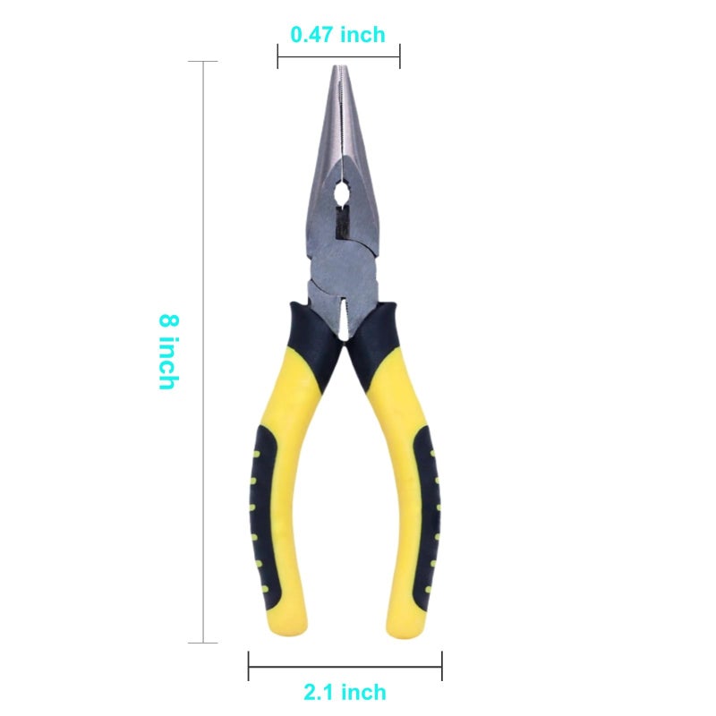 Warmtree 8-Inch Needle Nose Pliers: Paper Clamp Precision, Premium Heavy-Duty CRV Steel, Large Soft Grip with Wire Cutter,Chrome Vanadium Steel Long Nose Cutting Pliers - Image 4