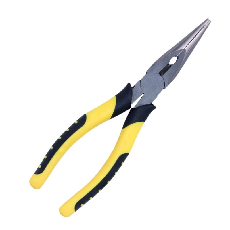 Warmtree 8-Inch Needle Nose Pliers: Paper Clamp Precision, Premium Heavy-Duty CRV Steel, Large Soft Grip with Wire Cutter,Chrome Vanadium Steel Long Nose Cutting Pliers - Image 1