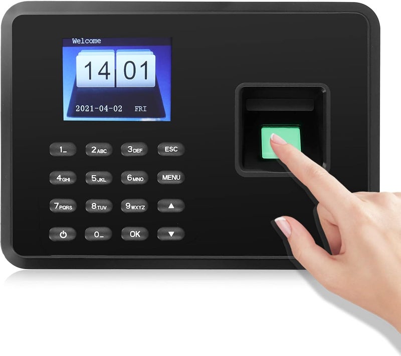 klarako Attendance Machine, 2.4in Attendance Machine Fingerprint Biometric TFT Colou, Time Clock for Employees Small Business(US-black) - Image 1