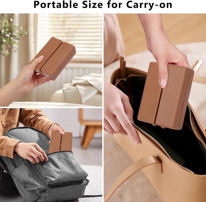 FYY Daily Pill Organizer,7 Compartments Portable Case for Travel,[Folding Design] for Purse Pocket to Hold Vitamins,Cod Liver Oil,Supplements and Medication-Brown - Image 5