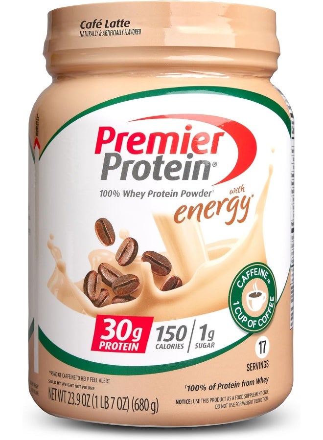 Premier Protein Powder, Cafe Latte, 30G Protein, 1G Sugar, 100% Whey Protein, Keto Friendly, No Soy Ingredients, Gluten Free, 17 Servings, 23.9 Ounce (Pack Of 1) - Image 1