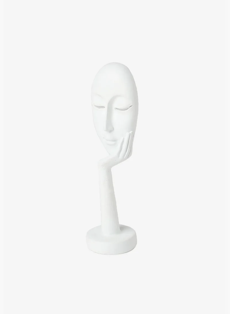 Bonhomie Modern Face Figurine Solid Minimalistic Ceramic Figure Showpiece For Home Decor