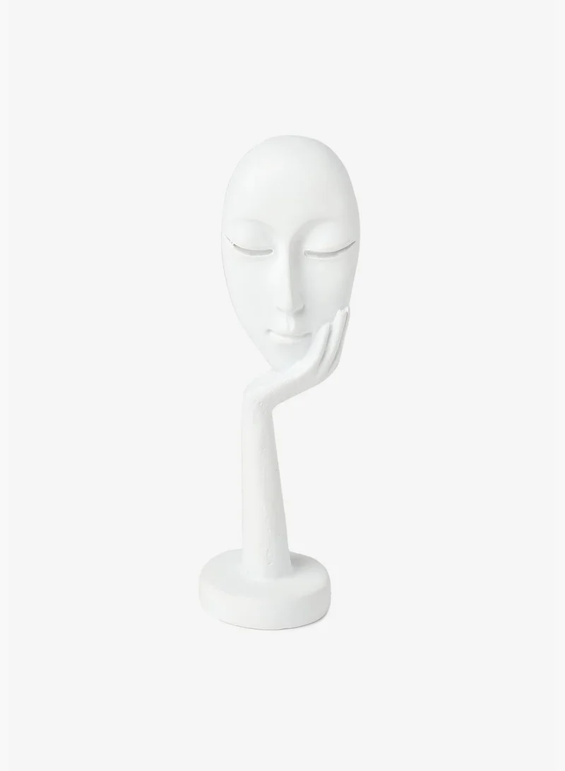 Bonhomie Modern Face Figurine Solid Minimalistic Ceramic Figure Showpiece For Home Decor