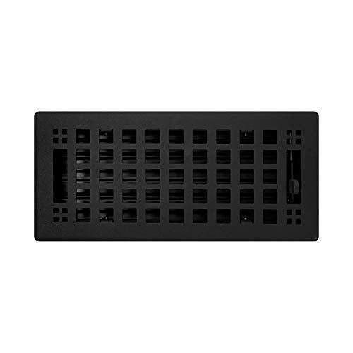 Madelyn Carter Contemporary Artisan Style Vent Cover, Solid Cast Steel Interior, Controls Air Flow, 2 x 10 inches (Overall Face: 3.625 x 11.375 inches), Matte Black - Image 1