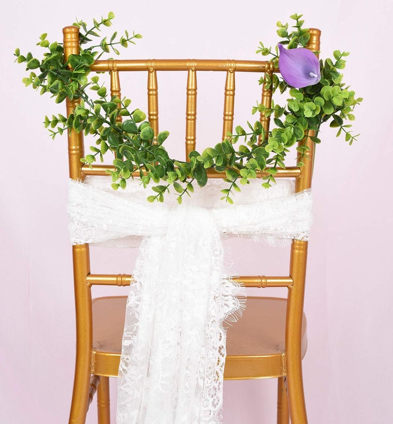 DearHouse Faux Eucalyptus Garland Plant, 2 Pack Artificial Vines Hanging Eucalyptus Leaves Greenery Garland for Wedding Backdrop Arch Wall Decor, 6 Feet/pcs UV Protected Indoor Outdoor - Image 3
