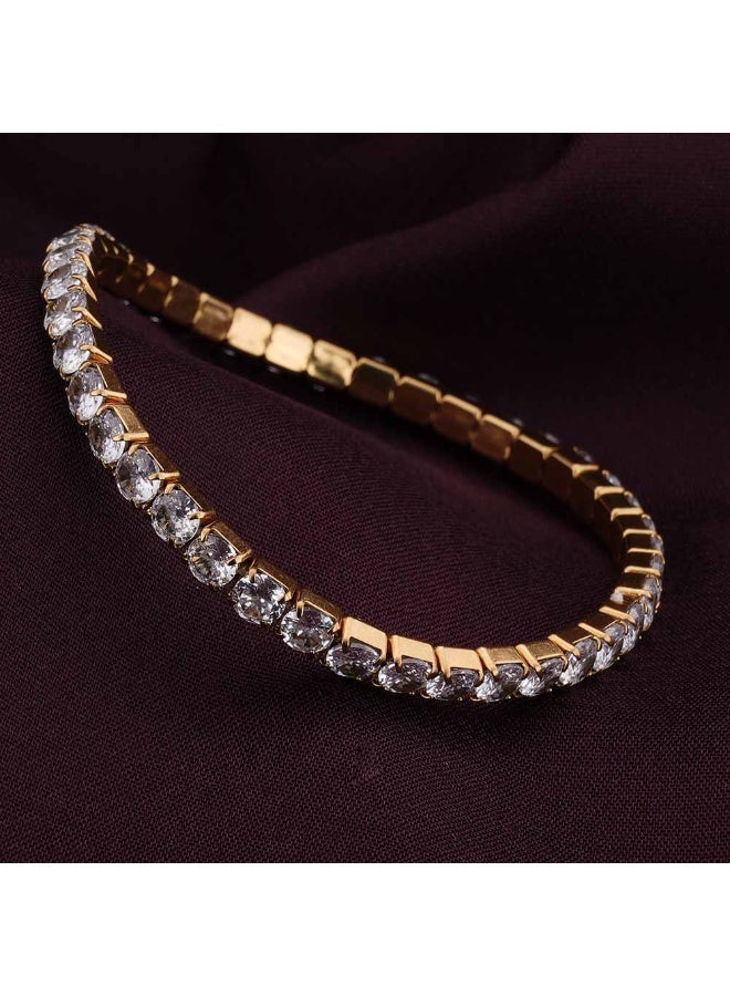 PALMONAS Exquisite Gold Studded Bracelet for Women - Waterproof & Anti-Tarnish - Image 4