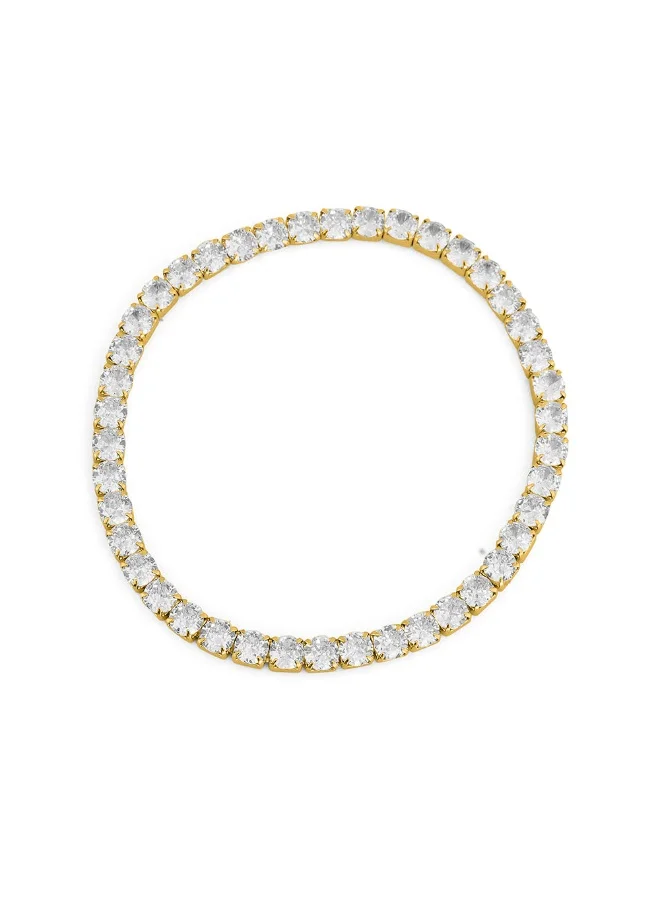 Palmonas PALMONAS CZ Exquisite Gold Studded Bangle Bracelet for Women | 18K Gold Plated, Waterproof & Anti-Tarnish